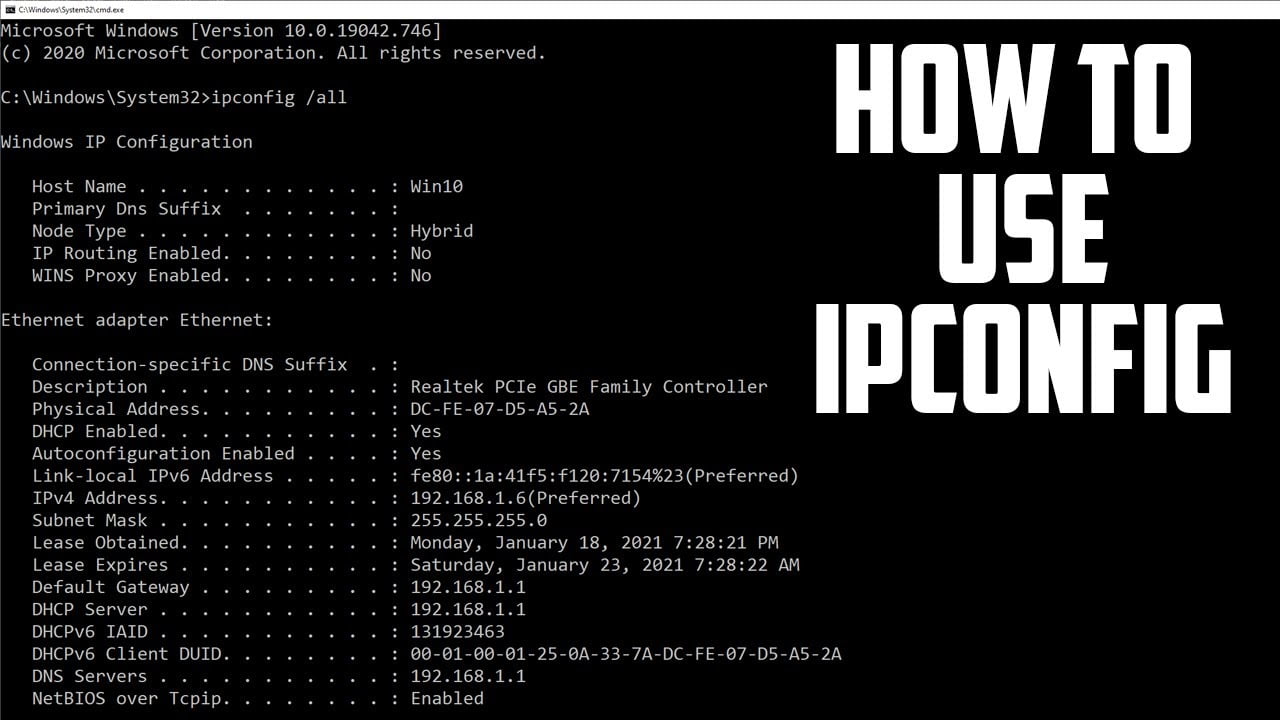 How to use IPconfig